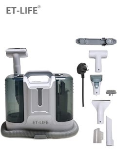 Carpet Cleaner, Wired Dry & Wet Cleaner with 6 Different Brushes, for Carpet/Curtain/Car Seat/Sofa Couch, 450W, K15 White