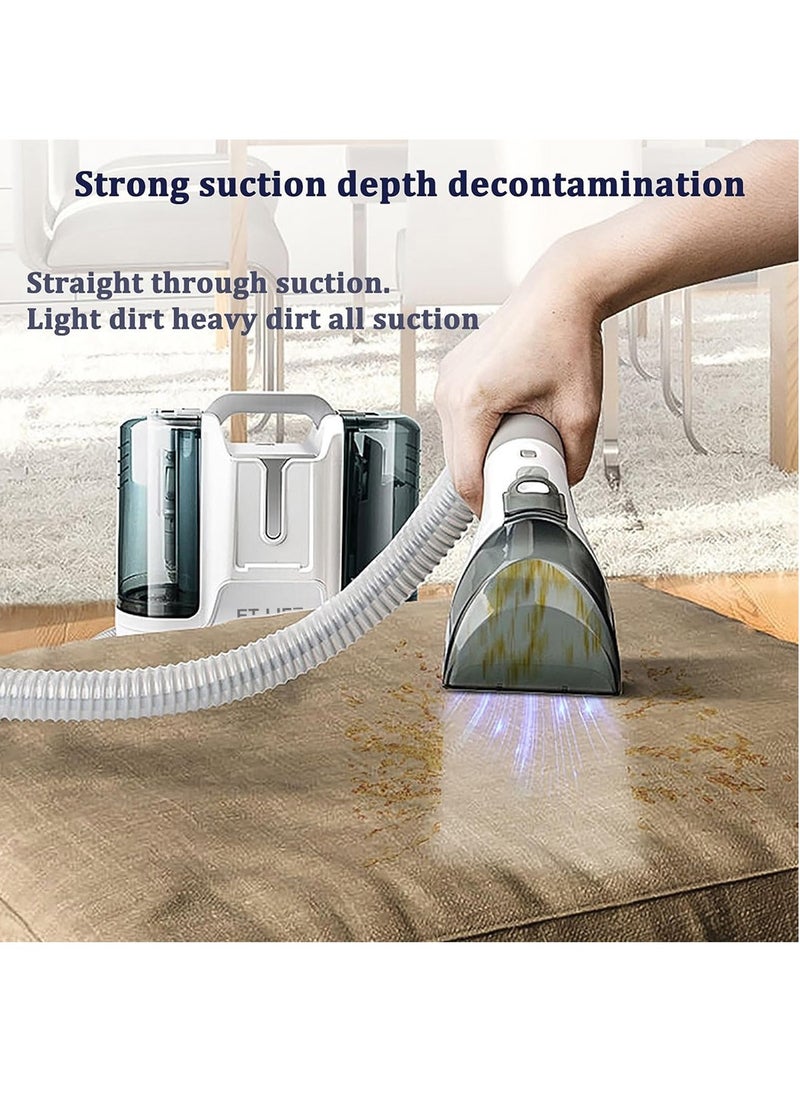 ET-LIFE - Carpet Cleaner, Wired Dry & Wet Cleaner with 6 Different Brushes, for Carpet/Curtain/Car Seat/Sofa Couch, 450W, K15 White - Image 1