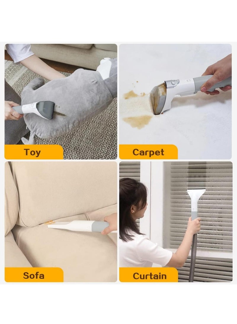 ET-LIFE - Carpet Cleaner, Wired Dry & Wet Cleaner with 6 Different Brushes, for Carpet/Curtain/Car Seat/Sofa Couch, 450W, K15 White - Image 1