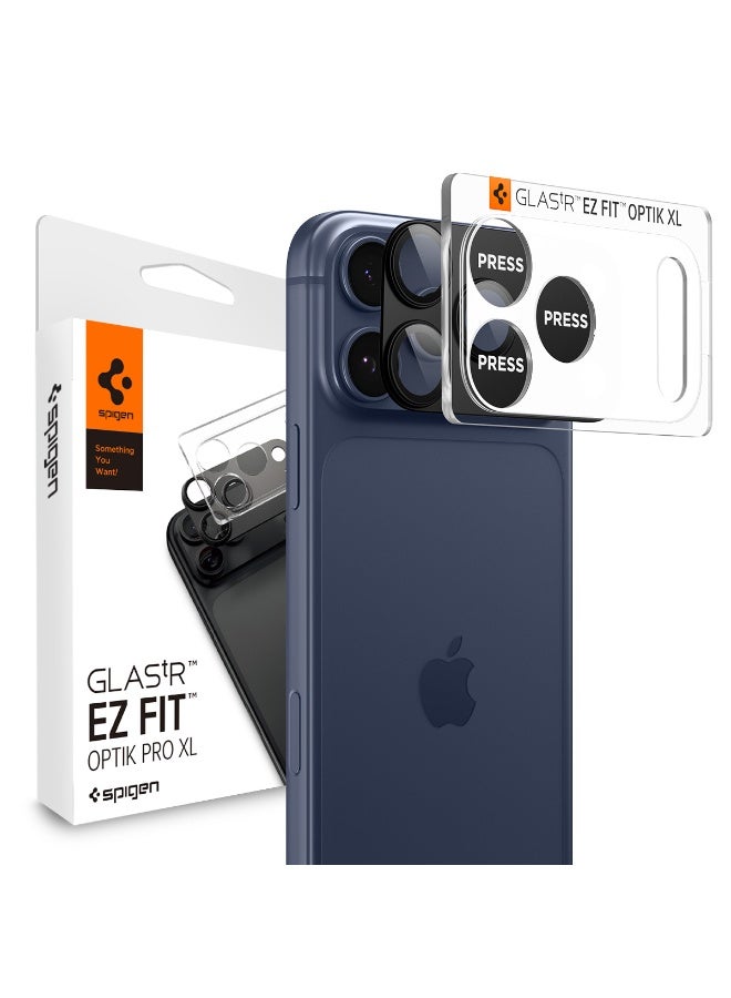 Spigen حامي عدسة الكاميرا GLAStR EZ-Fit Optik Pro XL لجهاز iPhone 17 Pro MAX [عبوة واحدة] - أسود - Image 1