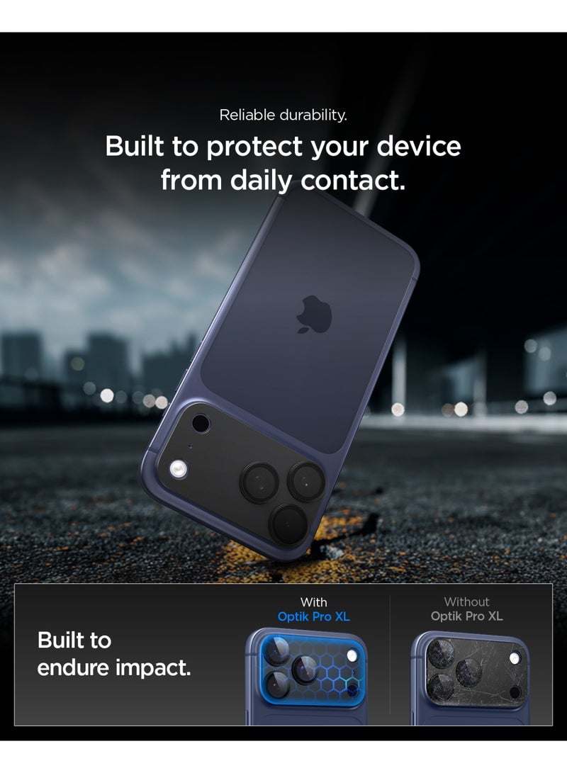 Spigen حامي عدسة الكاميرا GLAStR EZ-Fit Optik Pro XL لجهاز iPhone 17 Pro MAX [عبوة واحدة] - أسود - Image 5