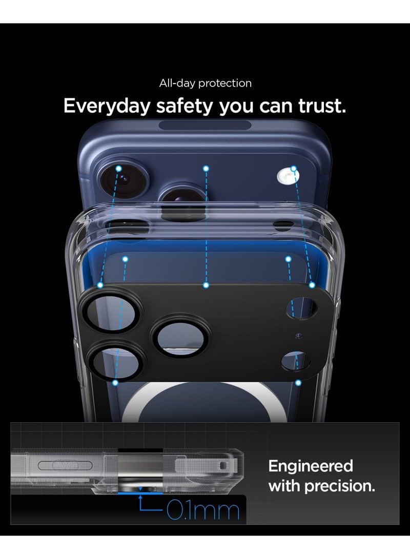 Spigen حامي عدسة الكاميرا GLAStR EZ-Fit Optik Pro XL لجهاز iPhone 17 Pro MAX [عبوة واحدة] - أسود - Image 3