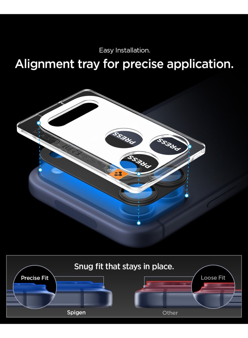 Spigen حامي عدسة الكاميرا GLAStR EZ-Fit Optik Pro XL لجهاز iPhone 17 Pro MAX [عبوة واحدة] - أسود - Image 4