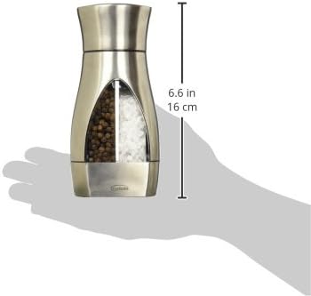 Trudeau Stainless Steel Manual 2in1 Salt and Pepper Mill  75Inch SpaceSaving Grinder with Durable Carbon Steel Pepper Grinder and RustProof Ceramic Salt Grinder  Adjustable Grind Settings - Image 3
