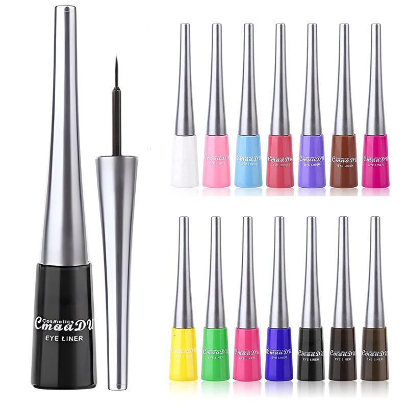CHARMCODE 14 Colored Eyeliners  Liquid Color Eyeliner Highly Pigmented  White Eyeliner  Liquid Liner Coloful Set  Vivid Matte Eye Makeup