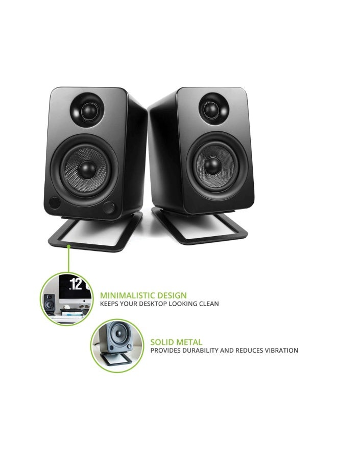 Kanto Audio S4 Angled Desktop Speaker Stands for Midsize Speakers-Black, Pair - Image 3