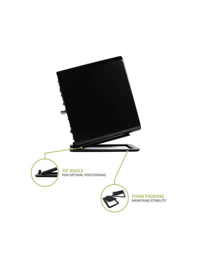 Kanto Audio S4 Angled Desktop Speaker Stands for Midsize Speakers-Black, Pair - Image 2