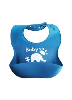 Blue Baby Bib with 4 Adjustable Sizes for Babies and Toddlers