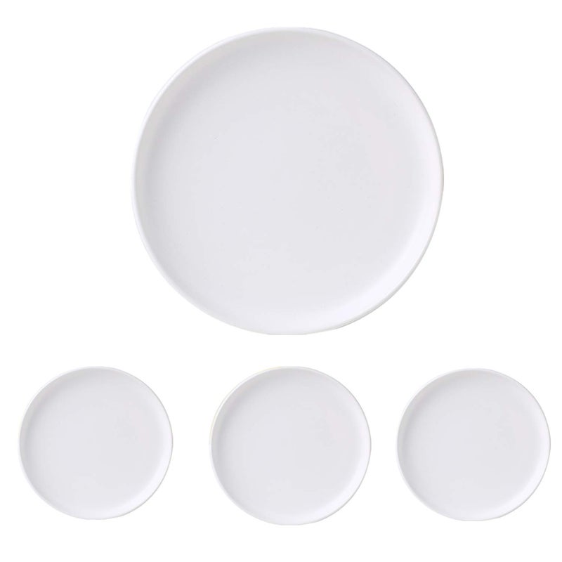 Swuut Matte Ceramic Appetizer Plates 6 InchSmall Mini Dessert Plates Set of 4Microwave and Oven Safe SnackBreadButter DessertPieCake Plates Cat Dishes6 inch White