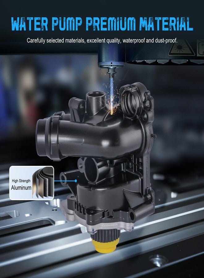 AUTOSTARSHIP مضخة مياه ألومنيوم لمحرك أوتوستارشيب، متوافقة مع أودي A3 سعة 2.0 لتر (موديلات 2008-2013) وأودي Q5 سعة 2.0 لتر (موديلات 2011-2016) وفولكس فاجن تيجوان سعة 2.0 لتر (موديلات 2009-2018) 06H121026CQ 06H121026AB - Image 2