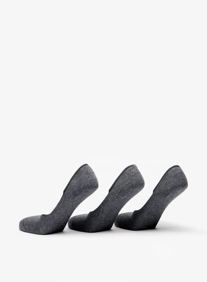 دوتشيني Men's Solid No Show Socks - Set of 3