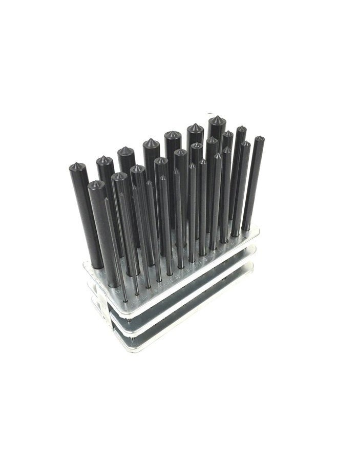 UI PRO TOOLS 28pc Center Transfer Punches Set Machinists Punch Stand Heat Treated Steel Black Industrial Oxide Finish - Image 1