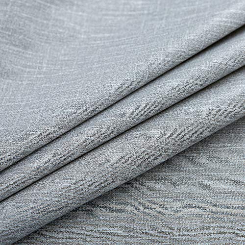 NLMUVW Round Vinyl Tablecloth with Elastic Edge Flannel Backing, Fitted PVC Table Cloth Waterproof Wipe Clean Table Cover for Picnic Party Outdoor, Light Grey, 40"- 44" - Image 2