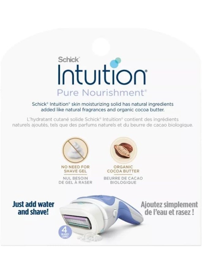 Schick Intuition Pure Nourishment Razor Kit – 2 Pieces, 4 Blades, with Organic Cocoa Butter - Image 5