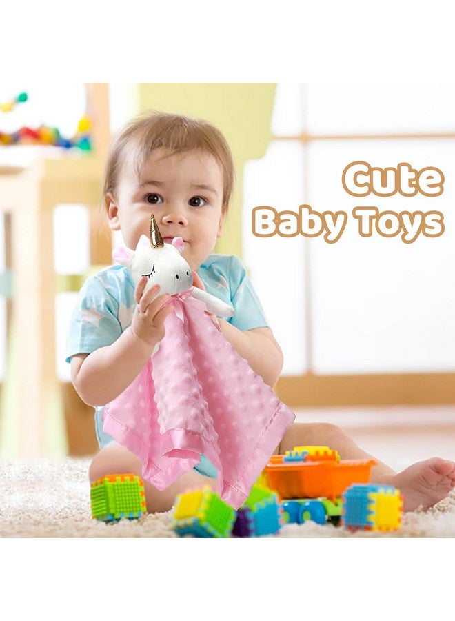 Pro Goleem Unicorn Loveys for Babies Soft Plush Pink Security Blanket for Girls Snuggle Toy Stuffed Animal Lovies for Babies Baby Girl Gifts for Newborn, Infant and Toddler, 16 Inch - Image 4