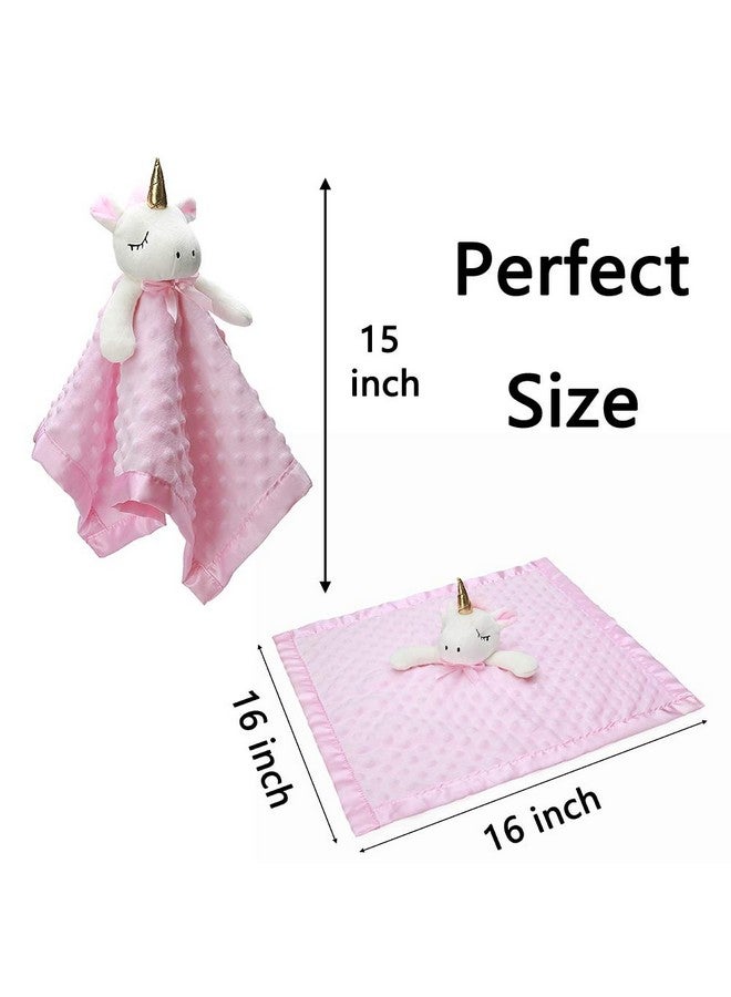 Pro Goleem Unicorn Loveys for Babies Soft Plush Pink Security Blanket for Girls Snuggle Toy Stuffed Animal Lovies for Babies Baby Girl Gifts for Newborn, Infant and Toddler, 16 Inch - Image 5
