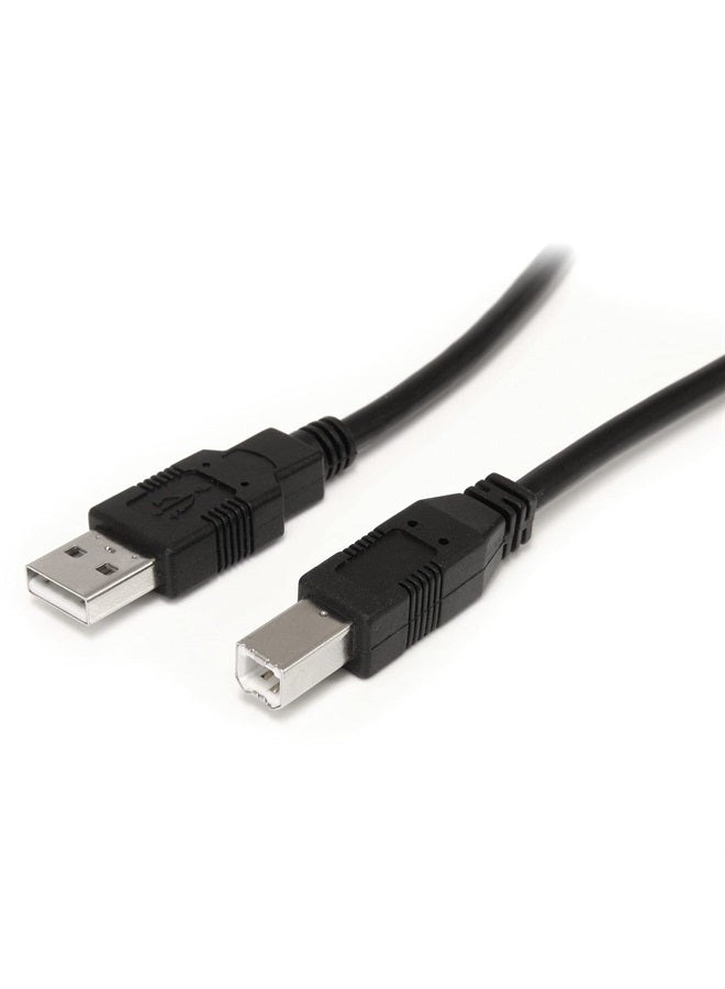 StarTech .com 9 m / 30 ft Active USB A to B Cable - M/M - Black USB 2.0 A to B Cord - Printer Cable - Extension USB Cable (USB2HAB30AC) - Image 1