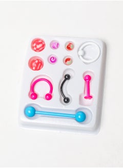 Set of Multi Colored Stainless Steel 316 Piercing, Premium Quality & Against Color Change (6)