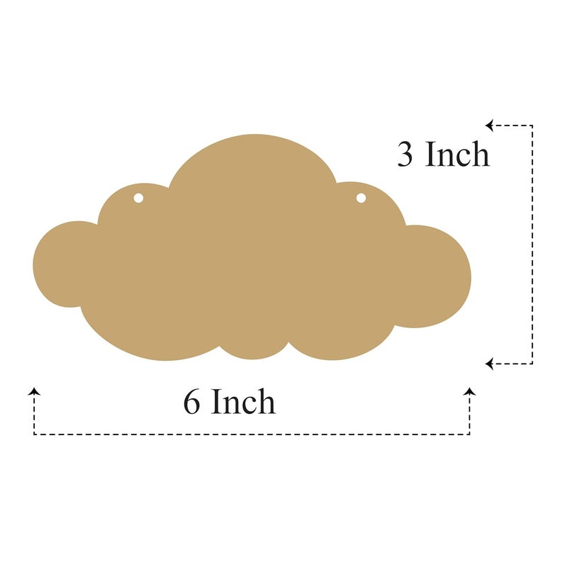 LET'S DIY LETS DIY Crafts Wooden Cloud Cutouts Hanging Ornaments with Hole Gift Tags for Wedding Birthday Party Decorations DIY Craft Supplies for Painting Engraving - Image 3