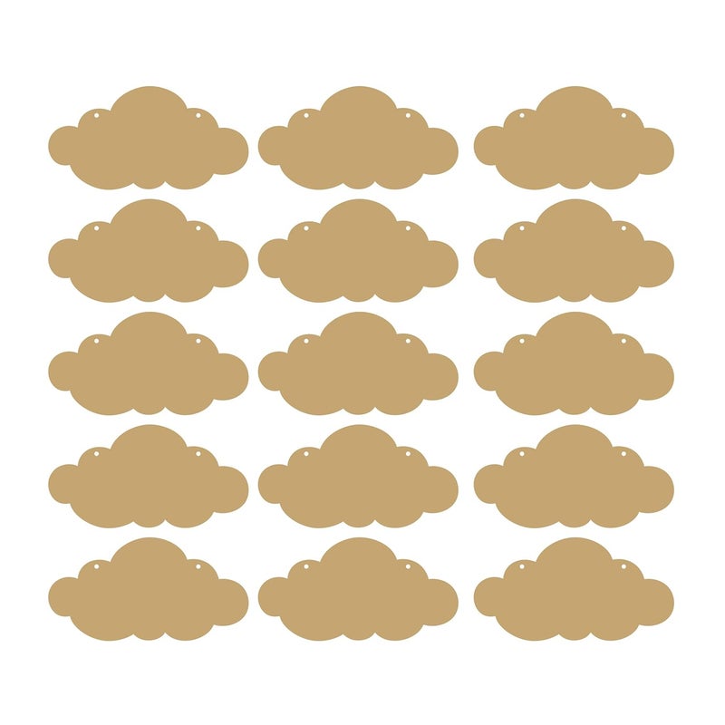 LET'S DIY LETS DIY Crafts Wooden Cloud Cutouts Hanging Ornaments with Hole Gift Tags for Wedding Birthday Party Decorations DIY Craft Supplies for Painting Engraving - Image 2