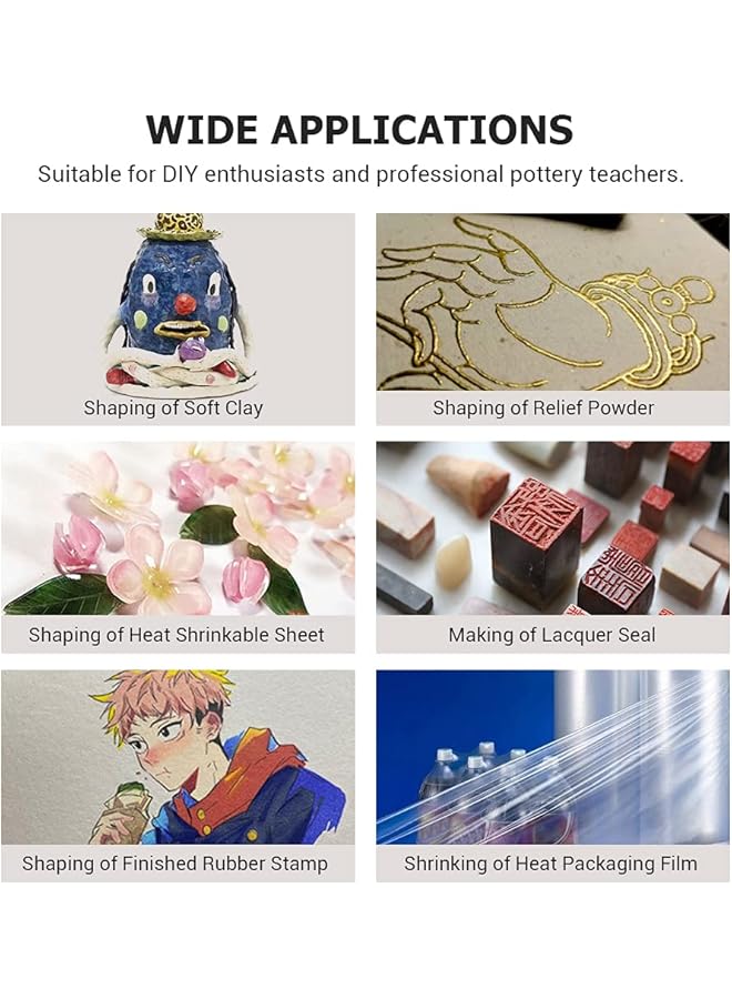 erorex Hot Air Machine 300W Hot Air Machine Portable Hot Air Gun Heating And Shaping Tool For Soft Clay Relief Powder Heat Shrinkable Sheet 220V Eu Plug - Image 3