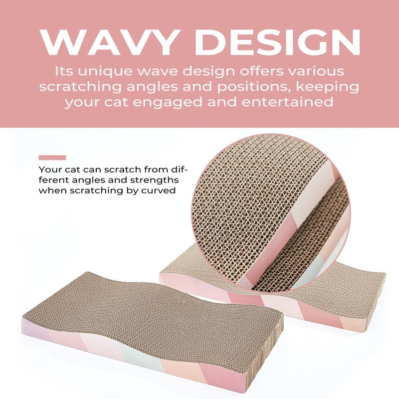 SIDAZON Cat Scratch Pad Cardboard cat scratchers for Indoor Cats Reversible Large Wide Corrugated with Catnip(1pcs) - Image 3