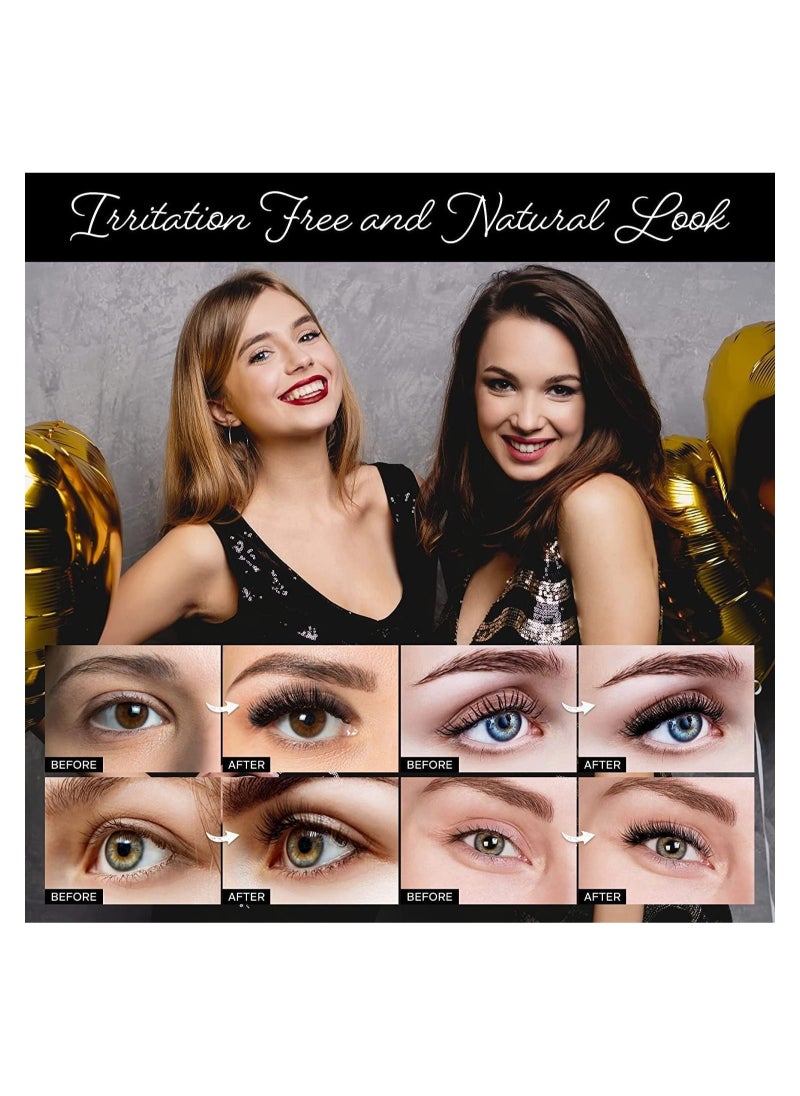 Captaintech Magnetic Eyelashes, 1Pcs Glue-free Magnetic Eyelash Clip with 2 Pairs Magnetic False Eyelashes, 0.2mm Ultra Thin Magnet, Natural Look Thick Look, Reusable 3D False Eyelashes, DIY Makeup  - Image 2