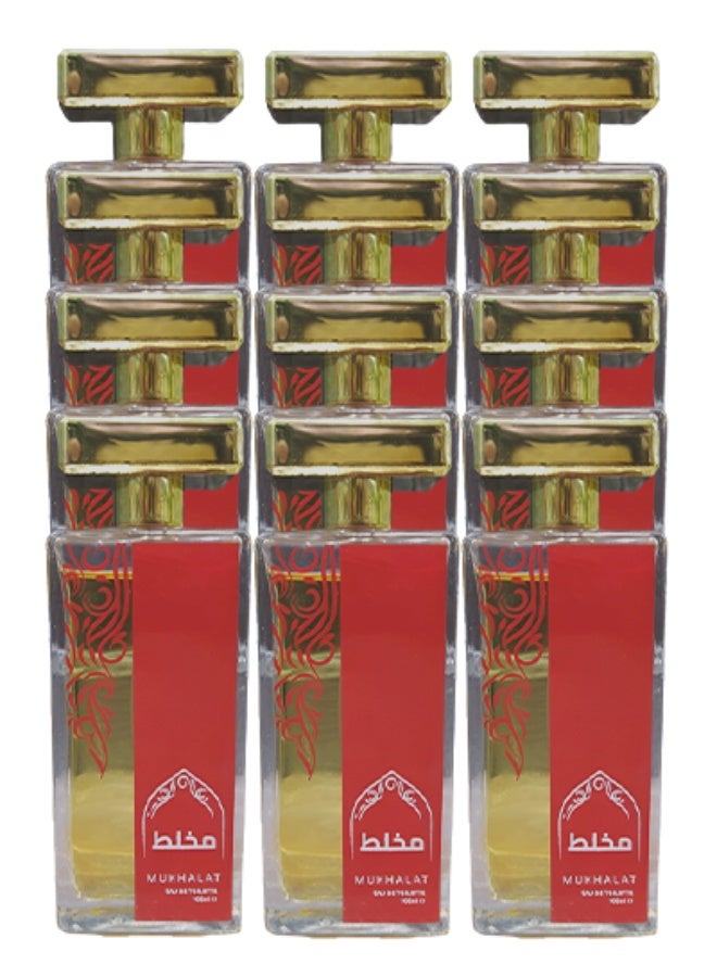 NAF 12 Pieces Mukhalat Perfume For Unisex 100ml EDT - Image 1