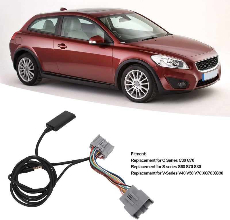 ويوبلز وحدة بلوتوث AUX للسيارة، محول راديو لاسلكي أسود بديل لسيارات C30 C70 S60 S70 S80 - Image 5