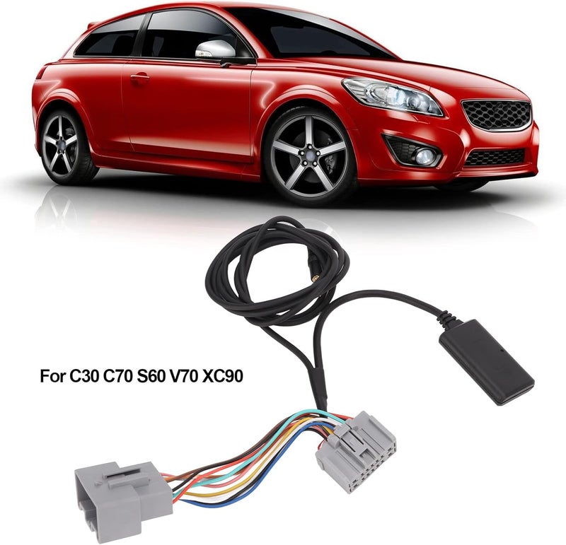 ويوبلز وحدة بلوتوث AUX للسيارة، محول راديو لاسلكي أسود بديل لسيارات C30 C70 S60 S70 S80 - Image 4