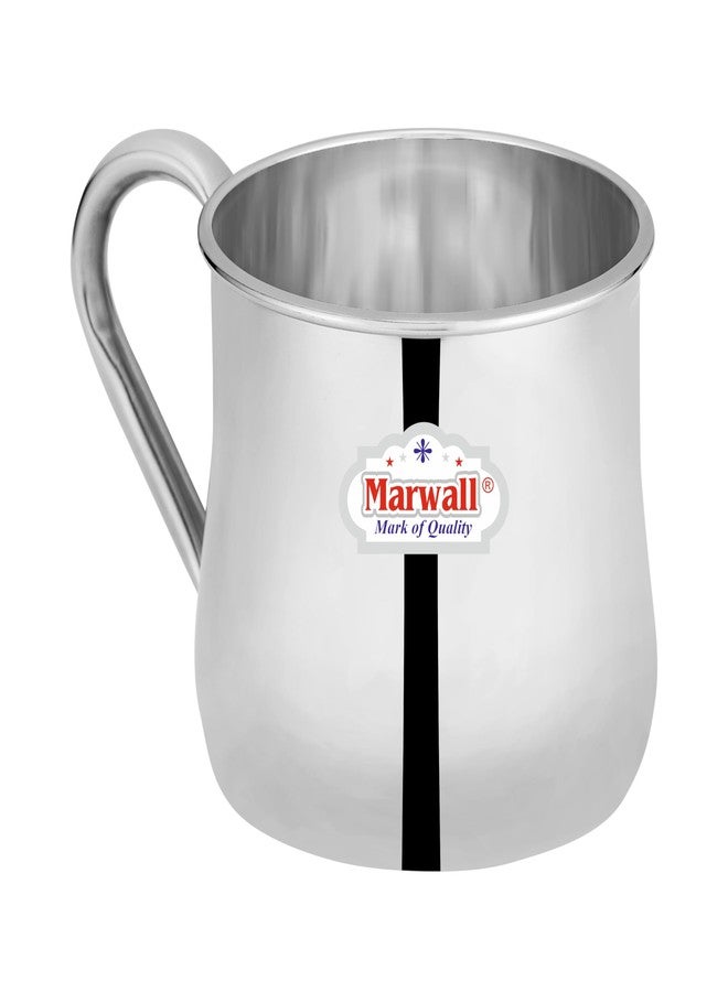 MARWALL Stainless Steel Belly Shape Multipurpose Mug (Silver, 300ml) - Image 1