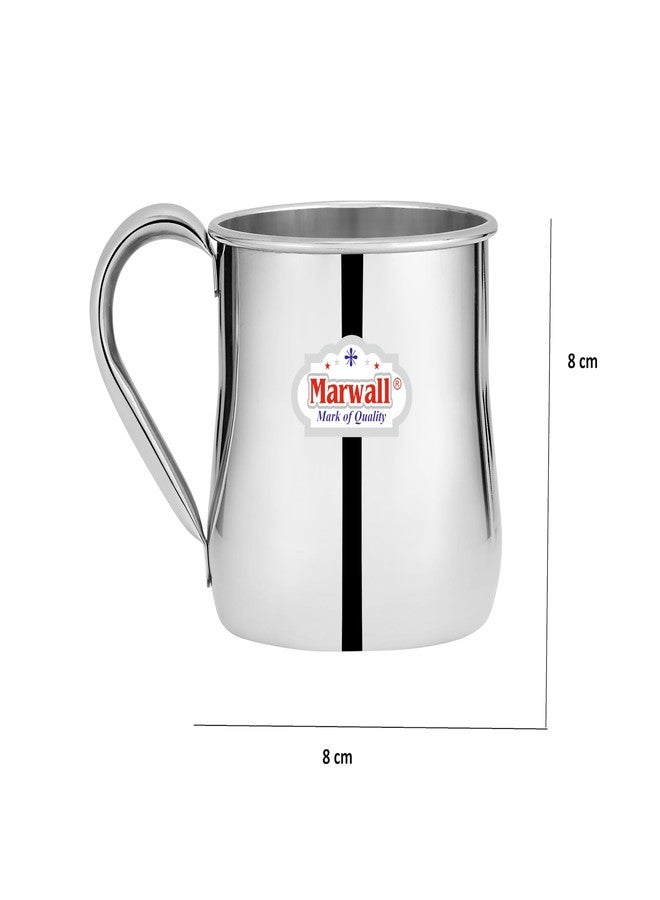 MARWALL Stainless Steel Belly Shape Multipurpose Mug (Silver, 300ml) - Image 3