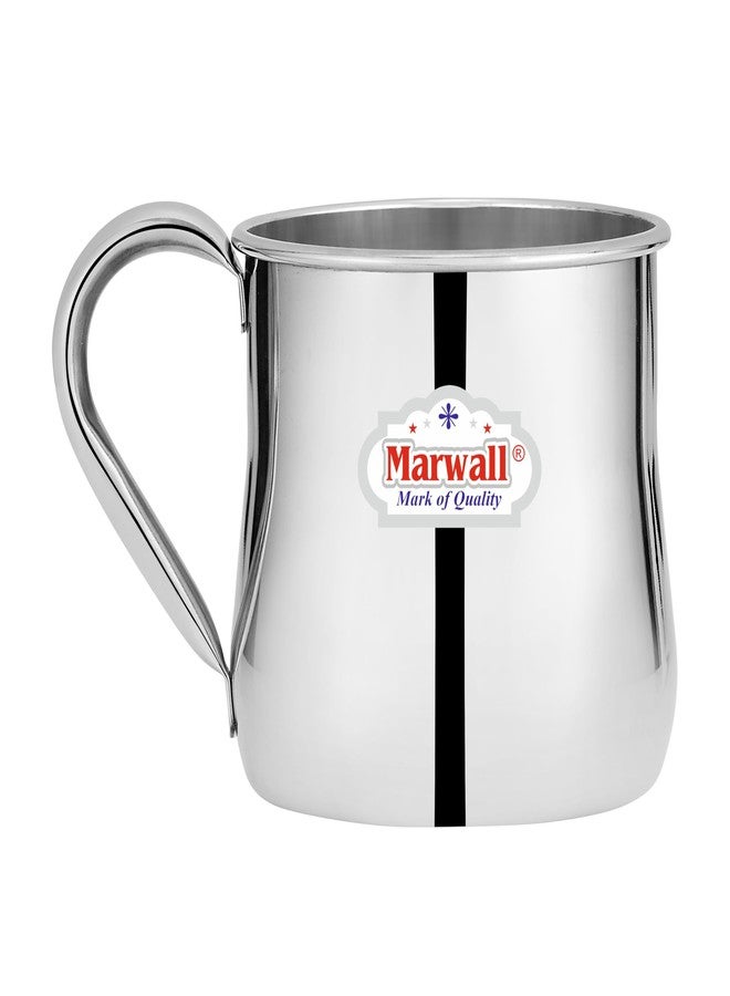 MARWALL Stainless Steel Belly Shape Multipurpose Mug (Silver, 300ml) - Image 2