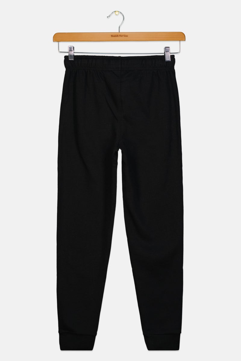 PUMA Kids Boy Brand Logo Outdoor Sweatpants, Black - Image 3