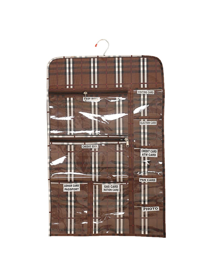 Kuber Industries Kuber Industries Wall Hanging Document Organiser Brown  - Image 1