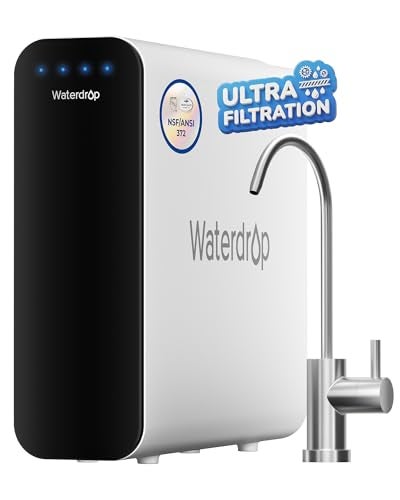 Waterdrop TSU 0.01 Micron Ultra Filtration Under Sink Water Filter System, 3-Stage Tankless Under Sink Water Filtration System with Faucet, Smart Panel, Not Lower TDS, Drilling Required - Image 1