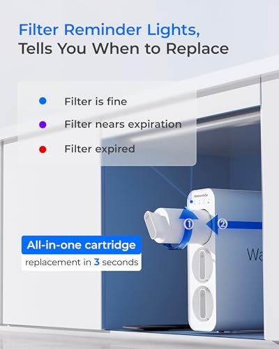 Waterdrop TSU 0.01 Micron Ultra Filtration Under Sink Water Filter System, 3-Stage Tankless Under Sink Water Filtration System with Faucet, Smart Panel, Not Lower TDS, Drilling Required - Image 3