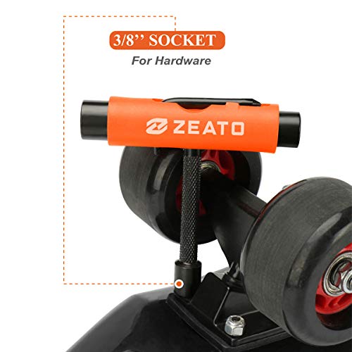 Zeato [Upgrade Version] All-In-One Skate Tools Multi-function Portable Skateboard T Tool Accessory with T-type Allen Key and L-type Phillips Head Wrench Screwdriver - Orange - Image 5