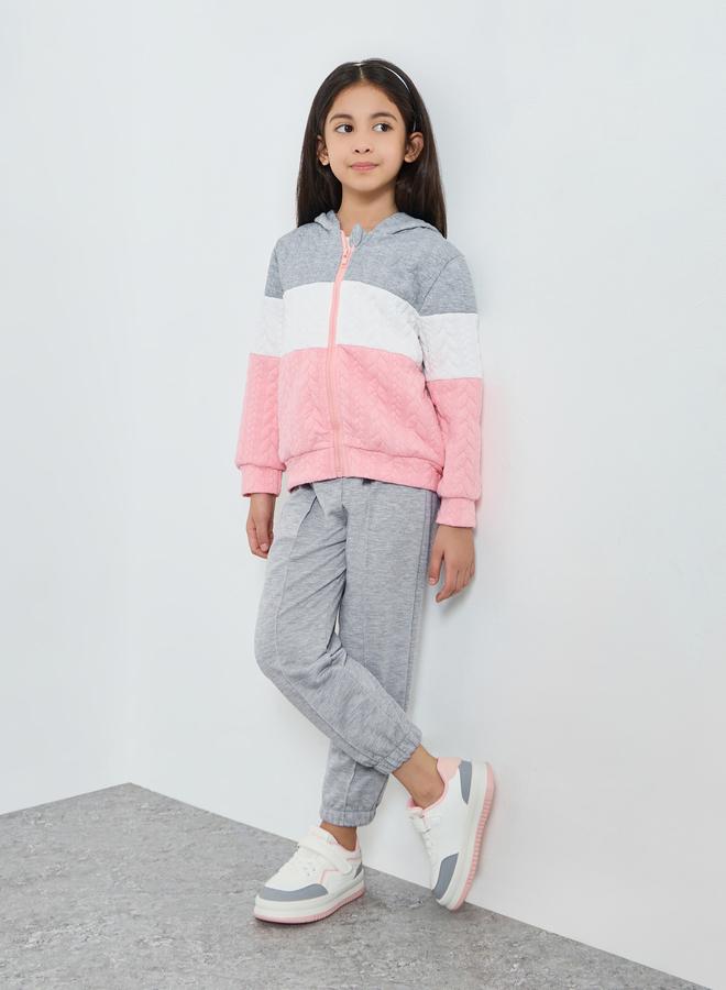 Styli Girls Color Block Textured Jacket - Image 2