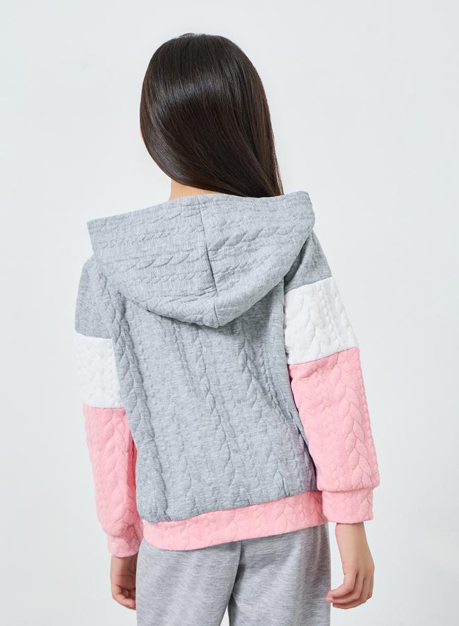 Styli Girls Color Block Textured Jacket - Image 5