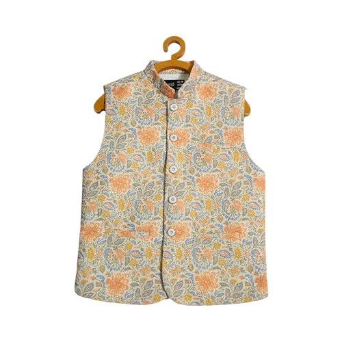 CAVIO Boys Traditionl Embroidered Sequin Nehru Jacket - Image 4