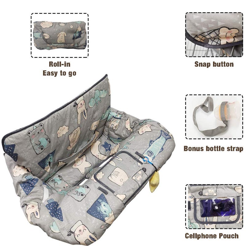 ICOPUCA Shopping Cart Cover for Baby Cotton High Chair Cover, Machine Washable for Infant, Toddler, Boy or Girl (Cute) - Image 4