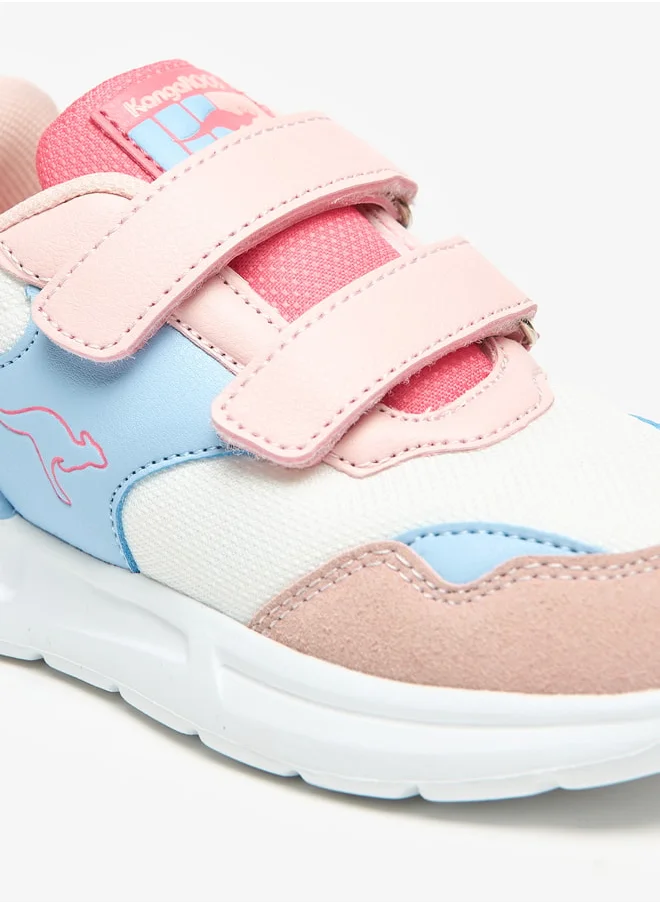 كانغاروس Girls' Panelled Lightweight Sports Shoes with Hook and Loop Closure