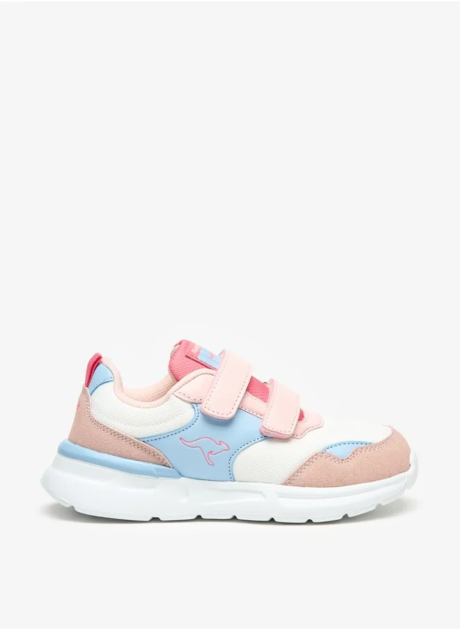 كانغاروس Girls' Panelled Lightweight Sports Shoes with Hook and Loop Closure