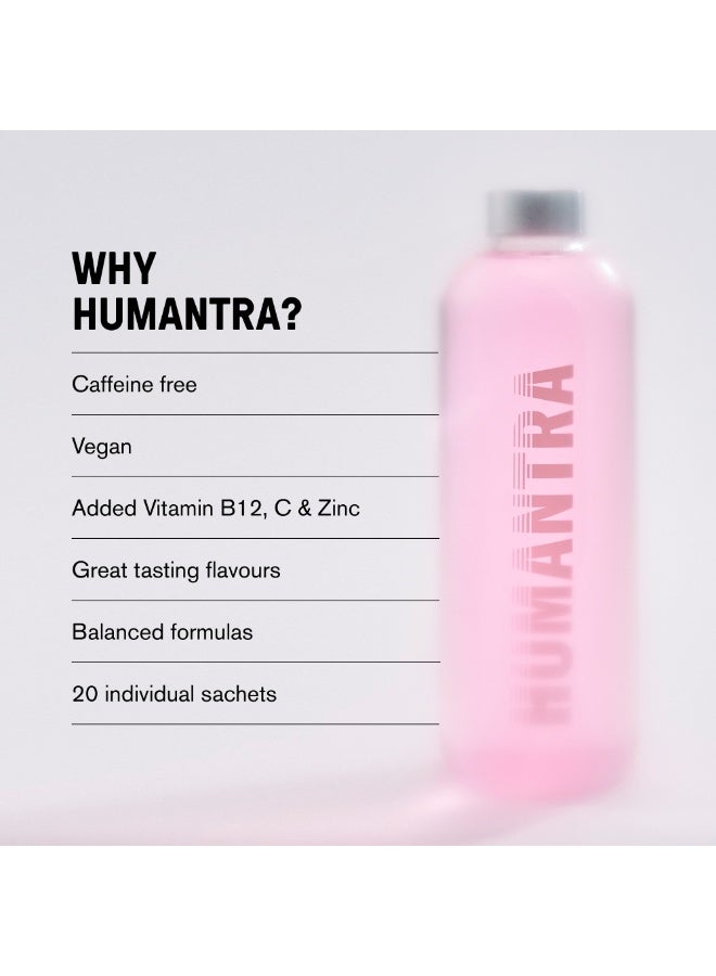 Humantra Raspberry Lemonade Electrolyte Hydration | Zero Sugar, Vitamin C + B12 w/ Magnesium - Image 2