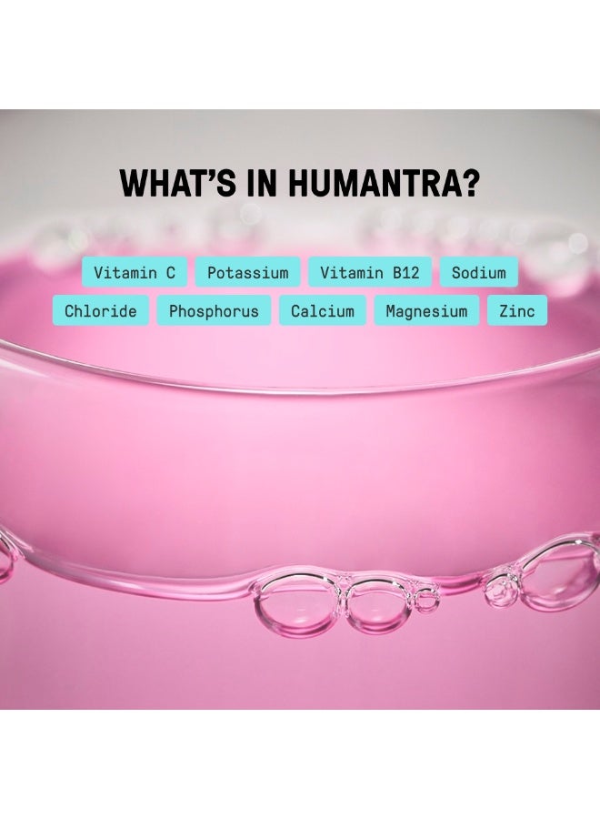 Humantra Raspberry Lemonade Electrolyte Hydration | Zero Sugar, Vitamin C + B12 w/ Magnesium - Image 4