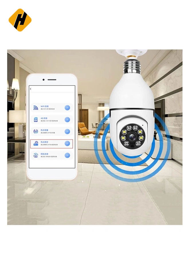 HuHa Bulb Camera 1080P, Night Vision IP Camera, PTZ Camera, 4X Digital Zoom Monitor, Home Security System, WiFi Camera Full Color  - Image 5