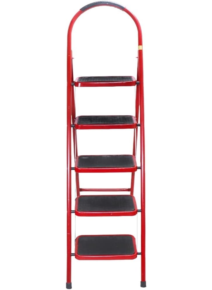 hail Folding Step Ladder With 5 Steps- multicolour (red or white) - Image 2
