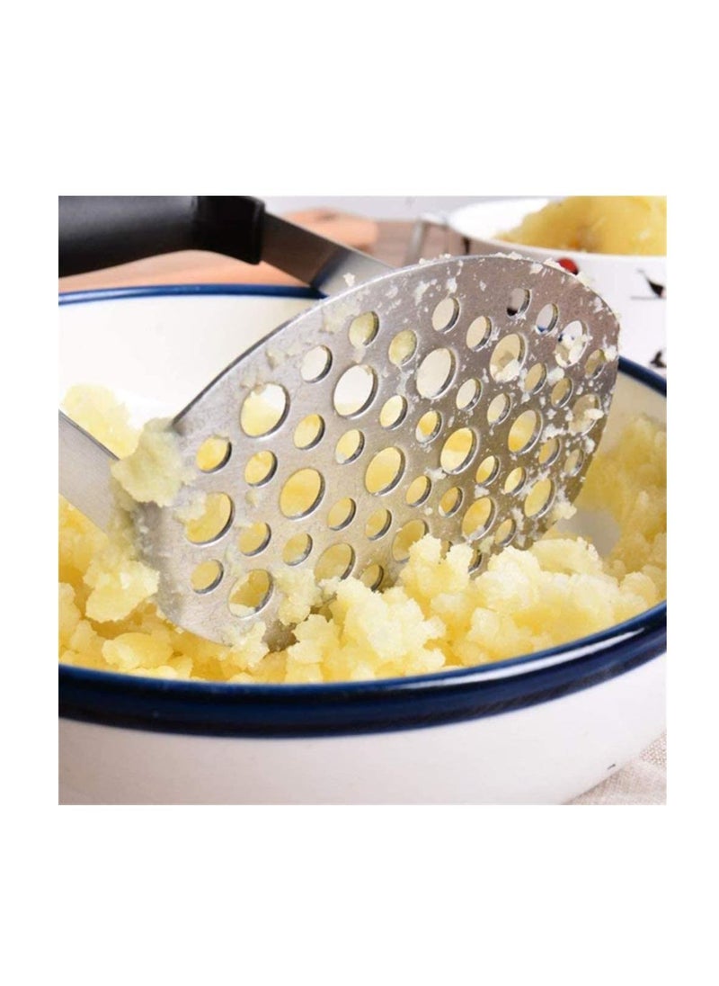 Generic - Potato Masher with Fine Mesh Platter and Ergonomic Horizontal Handle and Multi-Function Vegetable Peeler, Potato Stainless Steel Grinder for Mashed Potatoes - Image 1
