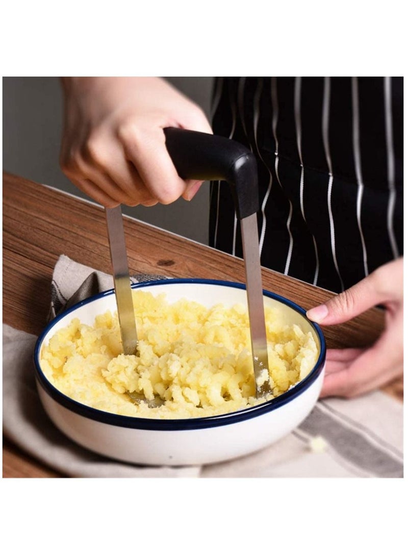 Generic - Potato Masher with Fine Mesh Platter and Ergonomic Horizontal Handle and Multi-Function Vegetable Peeler, Potato Stainless Steel Grinder for Mashed Potatoes - Image 1